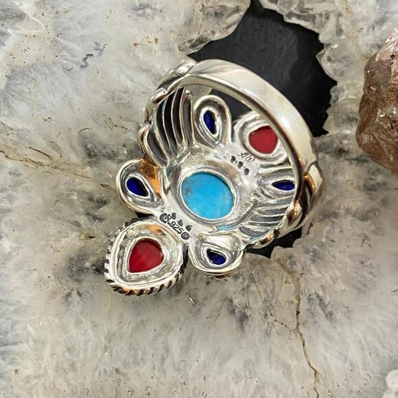 Carolyn Pollack Sterling Silver Multi-gemstone Decorated Ring For Women Size 10 - Picture 7 of 10